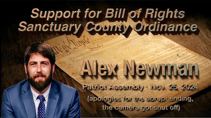 Alex Newman Video link on Rumble